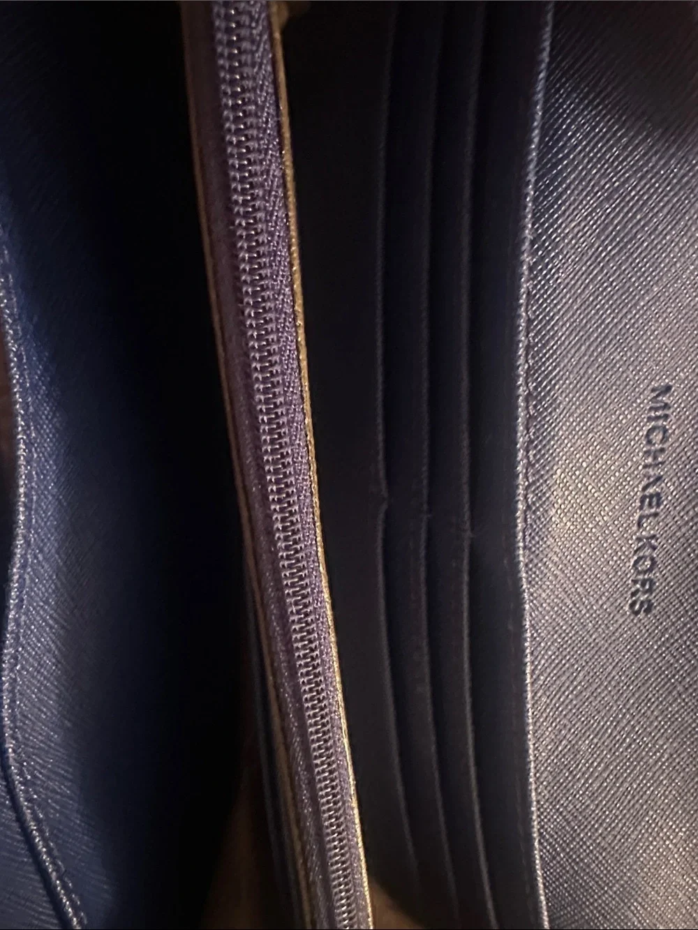 Michael Kors Royal Blue Leather Continental Wallet with MK Medallion